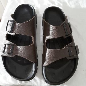 Birkenstock Brown and Black Men's Sandals